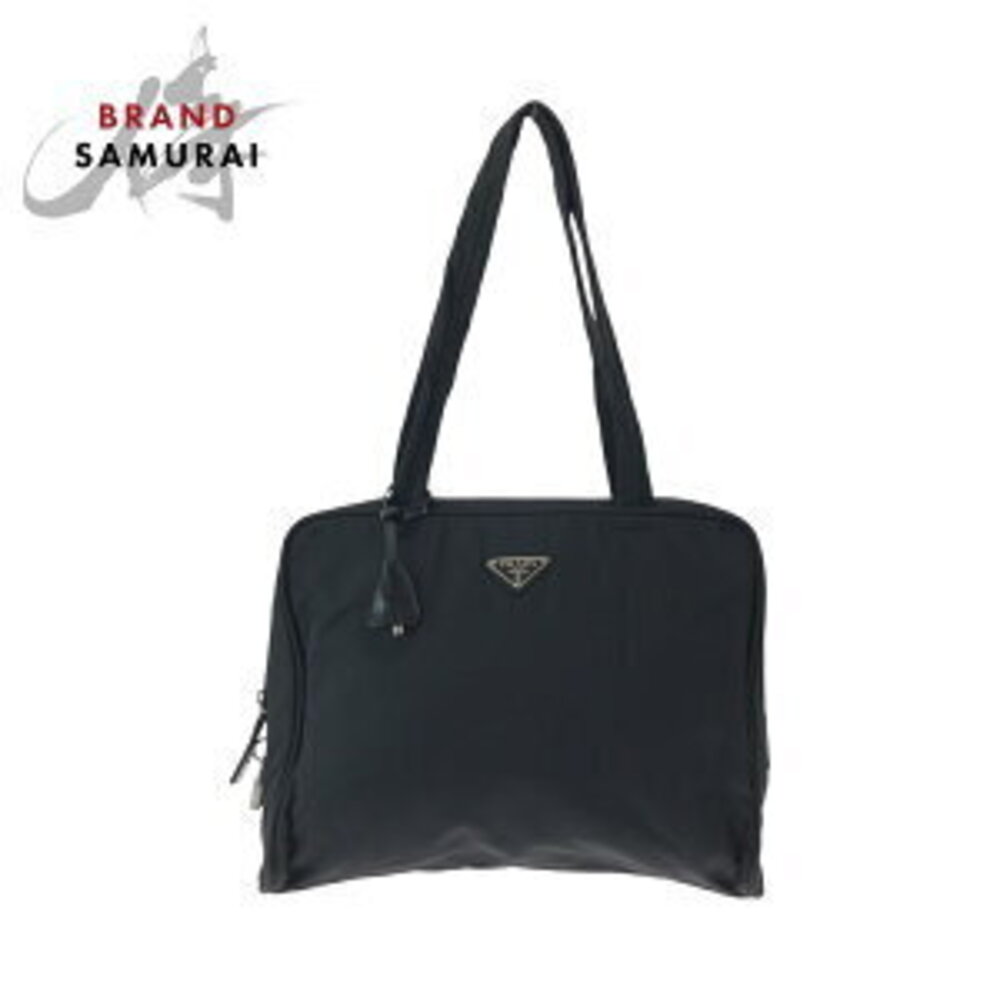Prada bag Tessuto shoulder Nylon triangular plate black tote logo - Picture 2 of 10